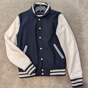 Men Navy and Cream Jacket